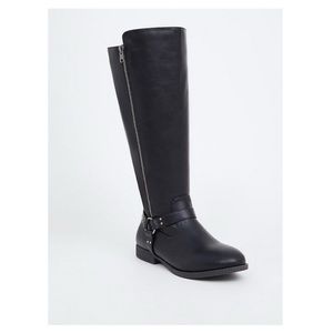 NWT! Torrid Black Faux Leather Harness Boot Size 8